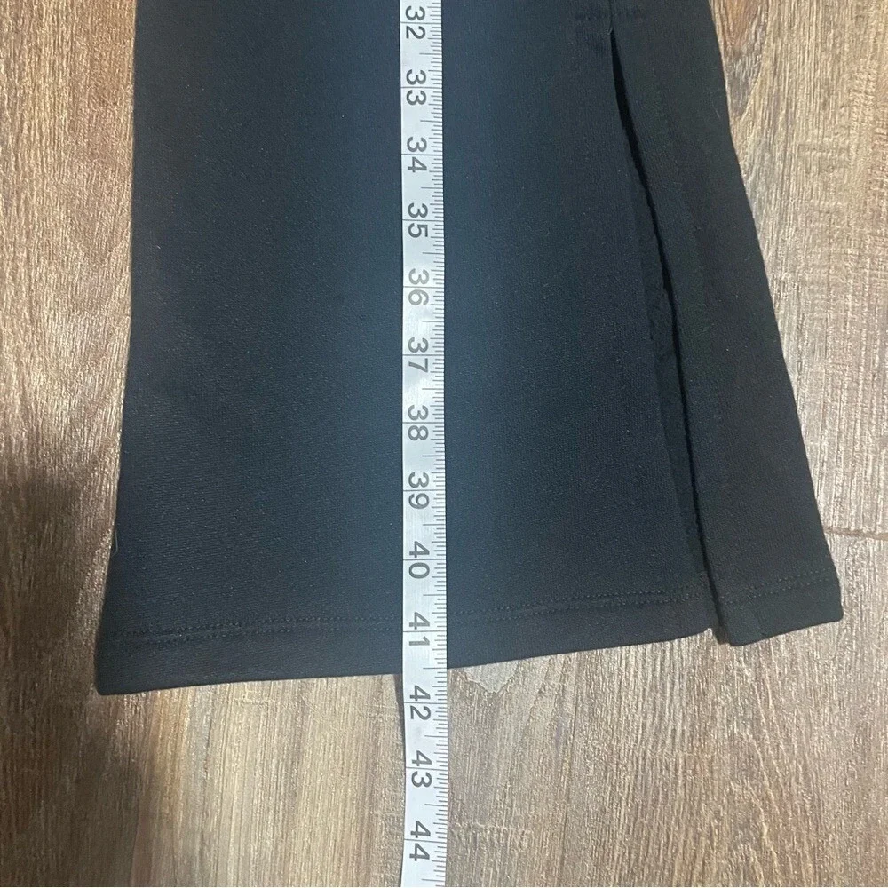 Spiritual Gangster‎ Womens Slim Wide Leg Pant Black Side Slit Athleisure Medium